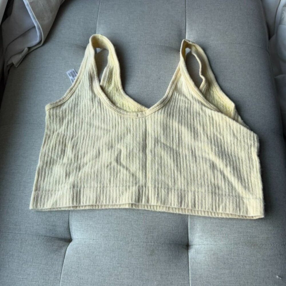 Yellow Out From Under Drew Seamless Ribbed Cropped Tank Top